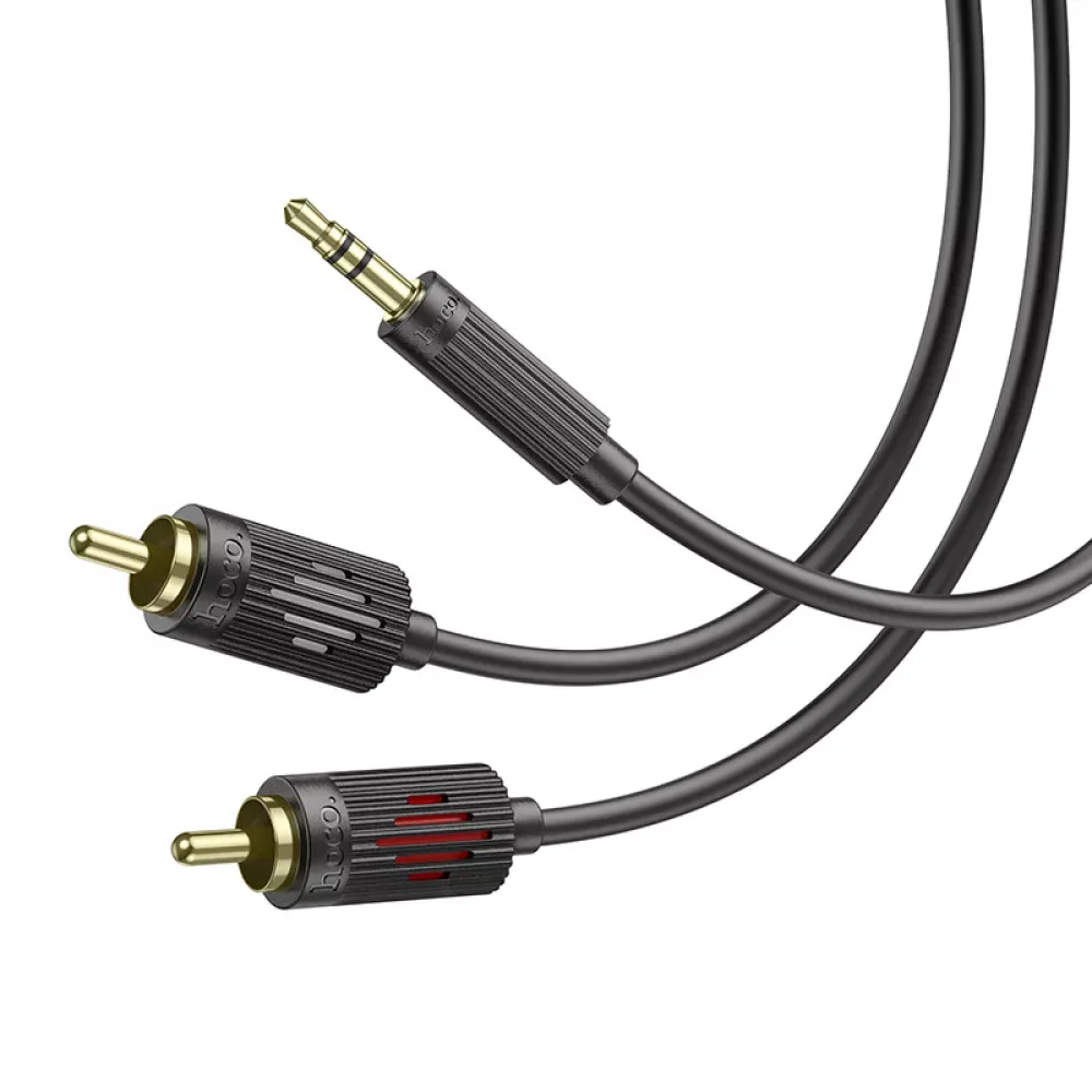 Cable Aux to 2 RCA (1m) Hoco UPA28 — Black - фото 5