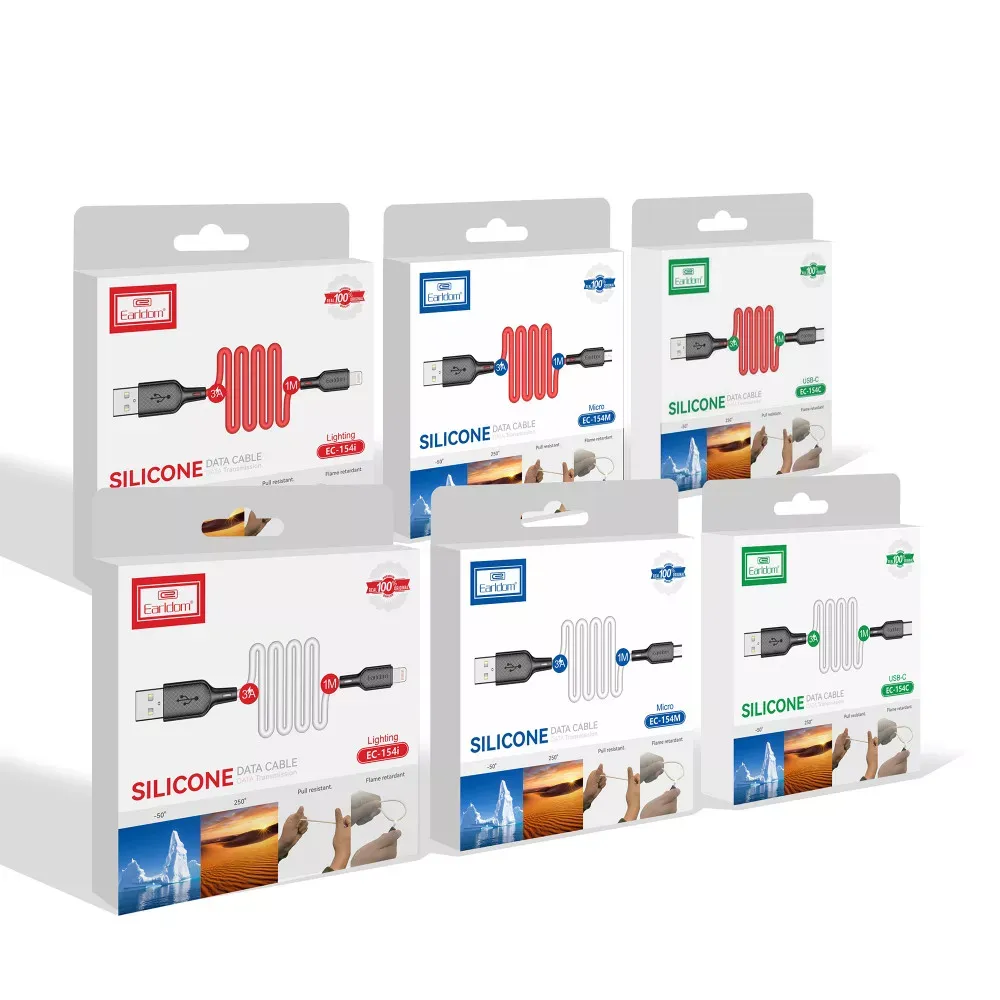 Cable USB C 2.4A (1m) — Earldom EC-154C — Red - фото 3