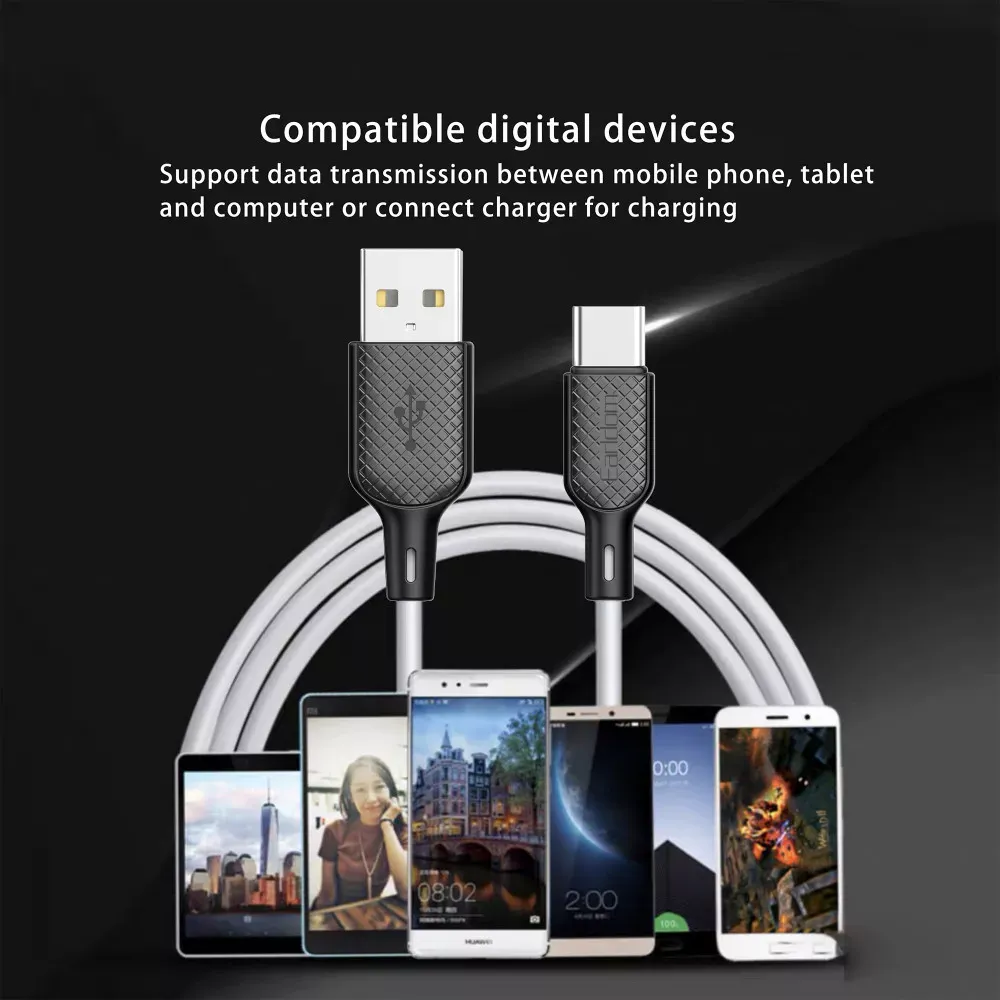 Cable USB C 2.4A (1m) — Earldom EC-154C — Red - фото 4