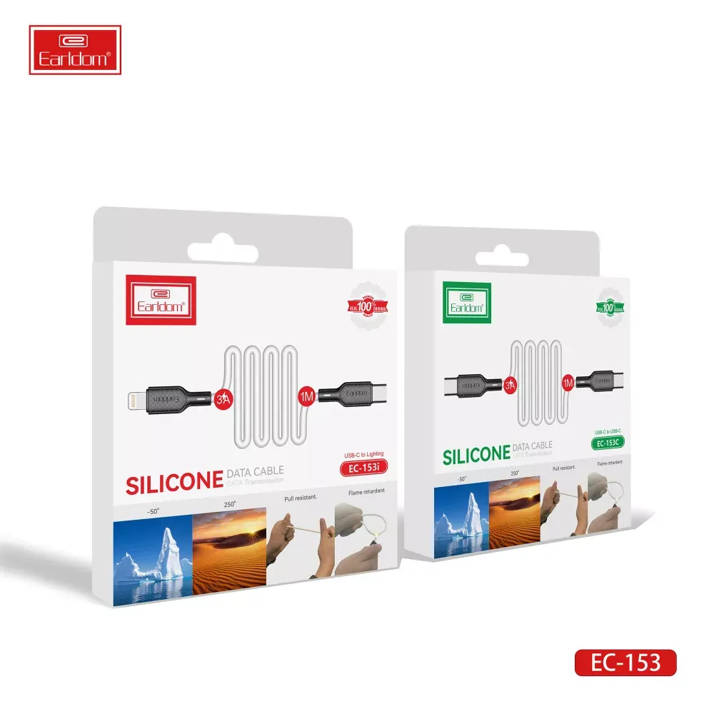 Cable USB C to C 60W (1m) Earldom EC-153 C-C White - фото 3