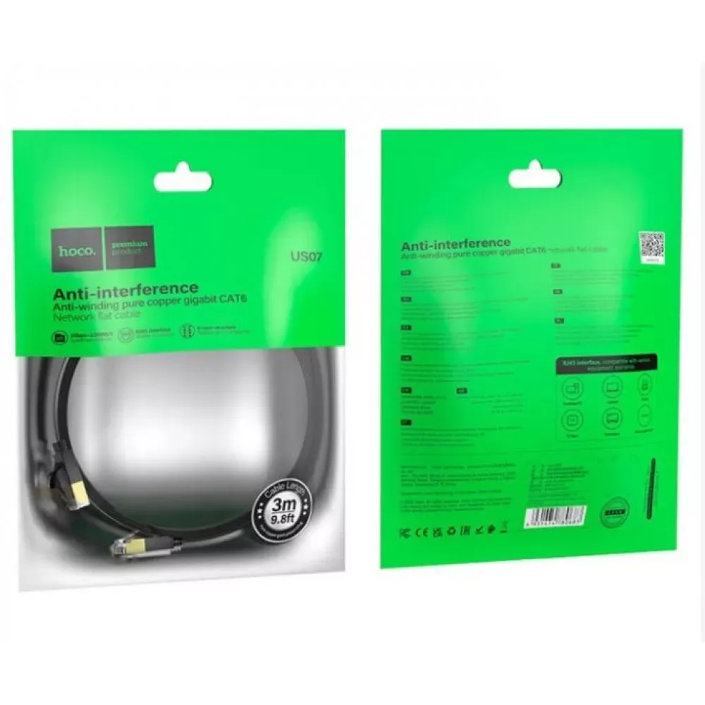 Hoco US07 General pure copper flat network cable(L=3M) - фото 3