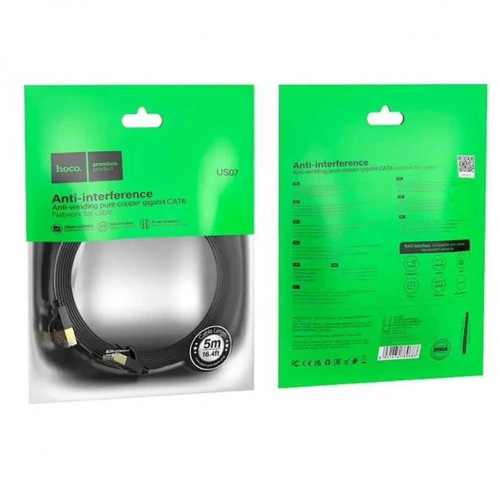 Hoco US07 General pure copper flat network cable(L=5M) - фото 3
