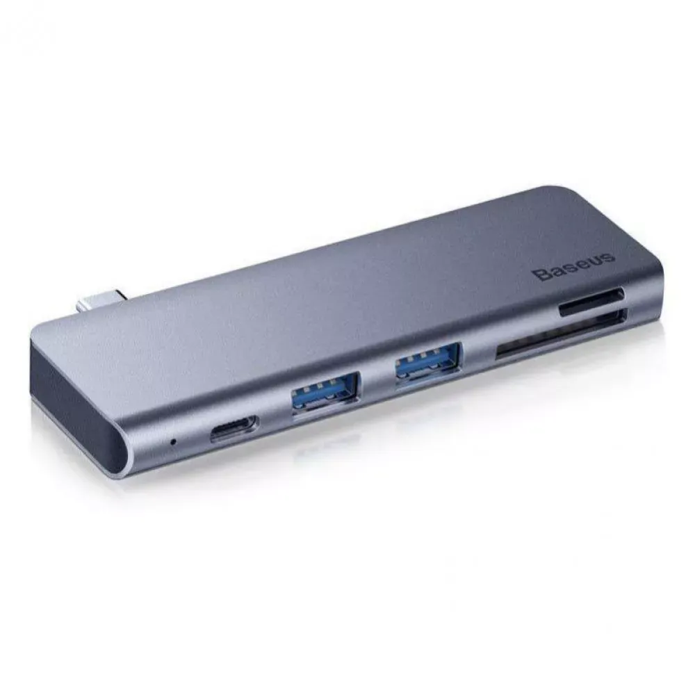 HUB USB C Baseus(CAHUB-K0G) Harmonica 5 in 1 — CAHUB-K0G Black - фото 7