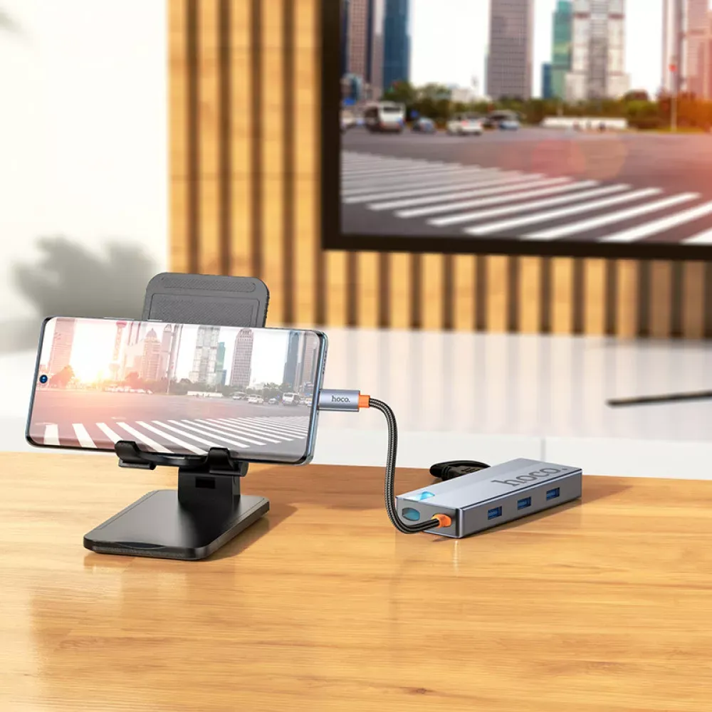 HUB USB C To HDTV ; PD ; 3USB — Hoco HB50 - фото 6