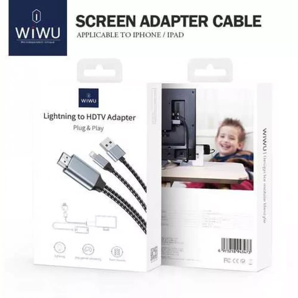 Lightning To Hdmi Cable HDTV WiWU X7L — Gray — фото 3