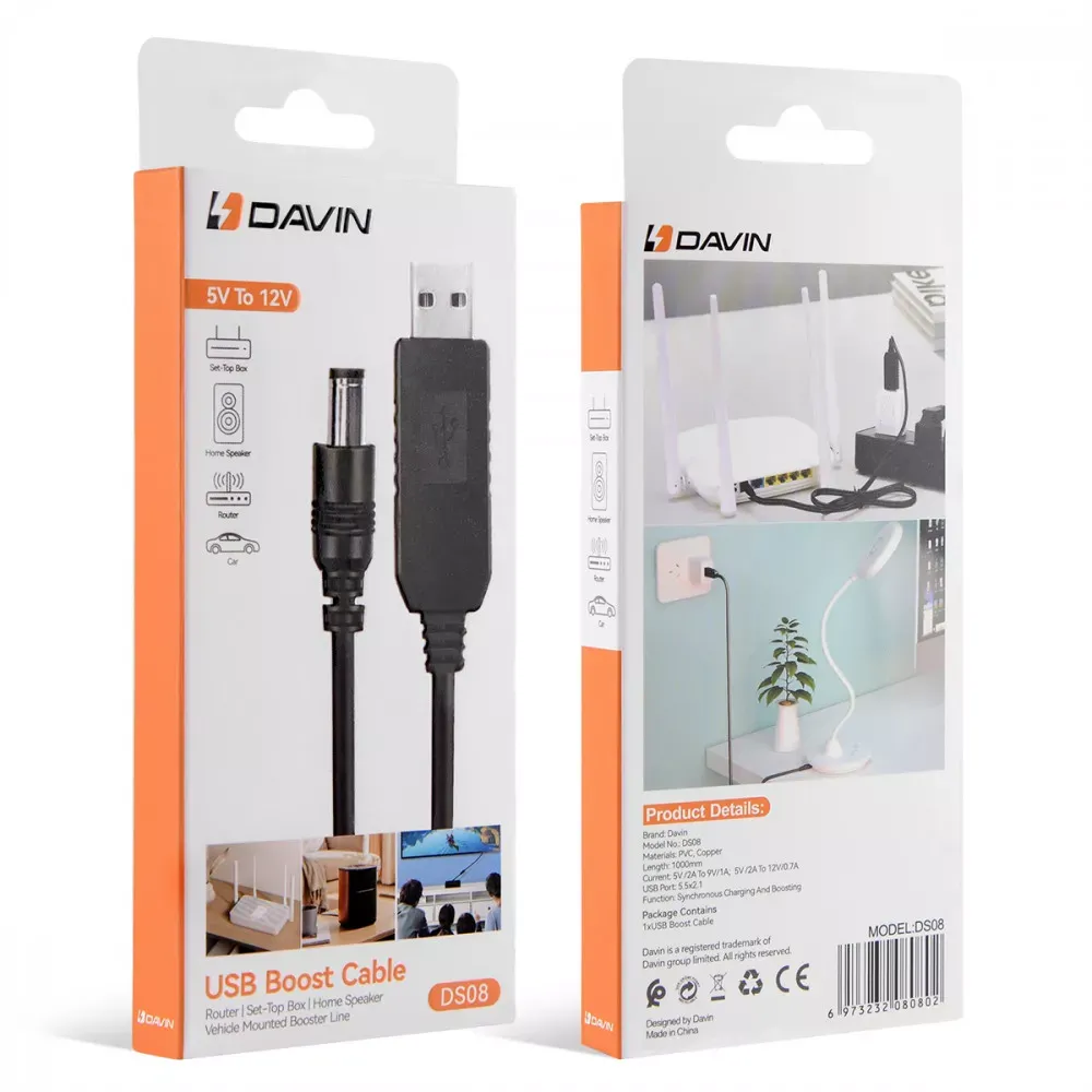 Router Power Cable USB to DC 5.8mm Davin DS08 — 5V to 12V Davin DS08 — фото 3