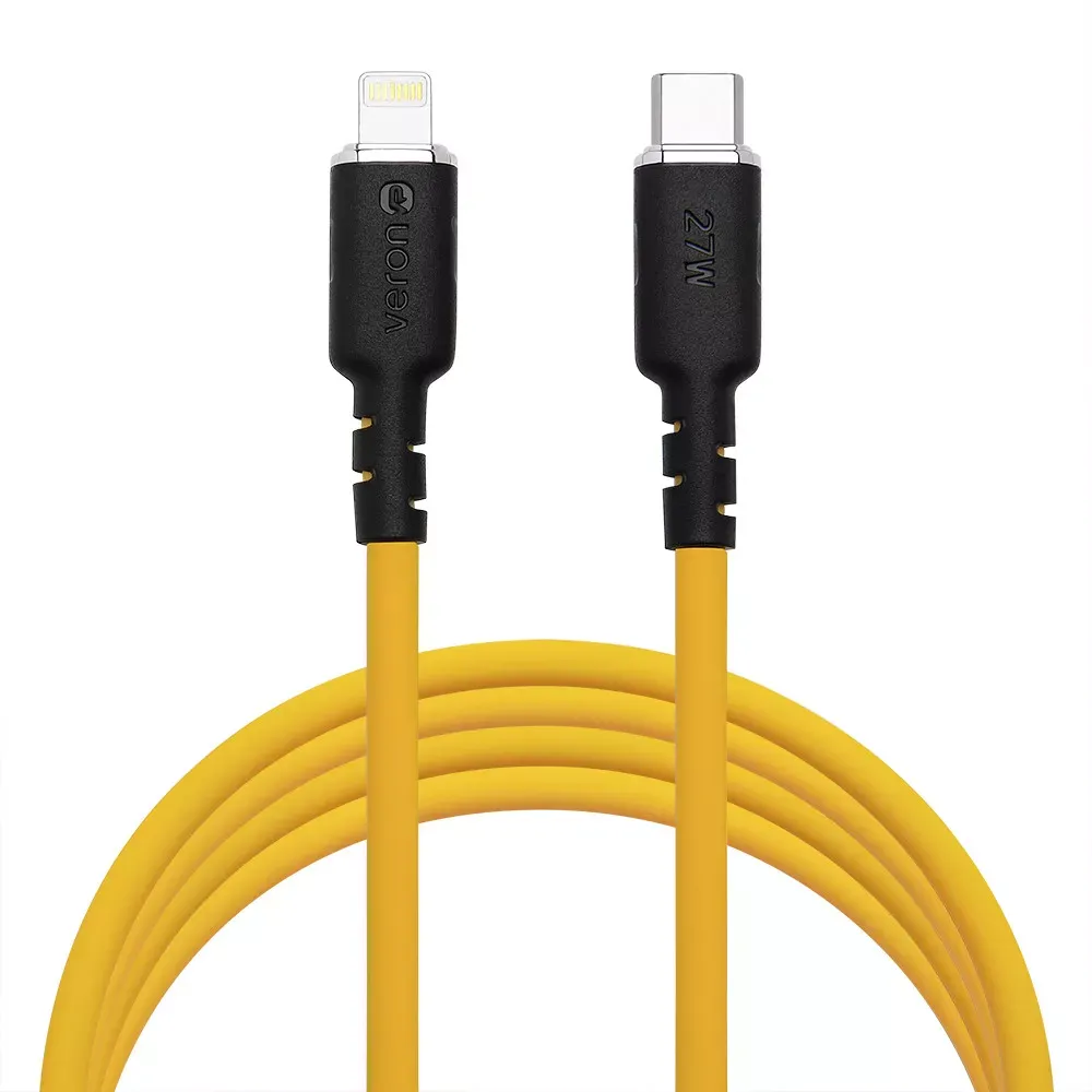 Silicone Cable USB C to Lightning 27W PD (2m) Veron CL072 Yellow