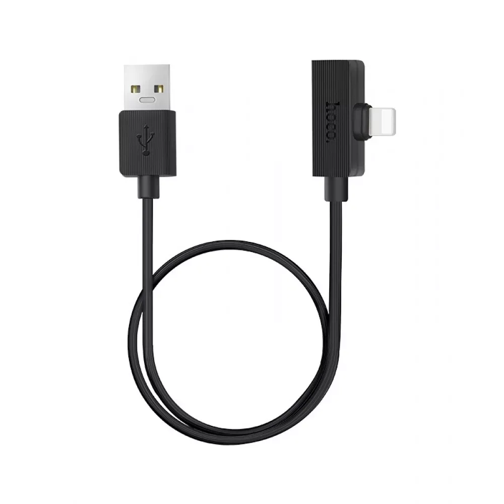 USB A To Dual Lightning Cable (1.2m) Hoco LS9 Brilliant Black — Hoco