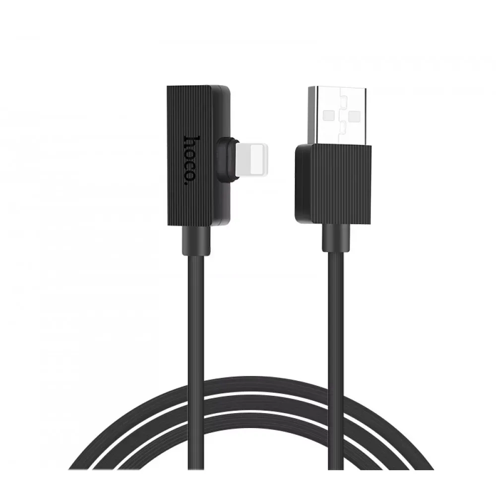 USB A To Dual Lightning Cable (1.2m) Hoco LS9 Brilliant Black - фото 5