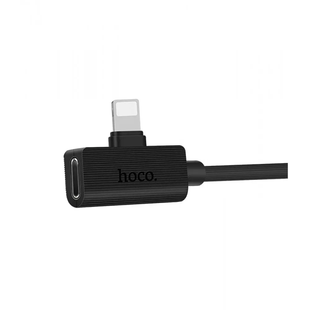 USB A To Dual Lightning Cable (1.2m) Hoco LS9 Brilliant Black - фото 6