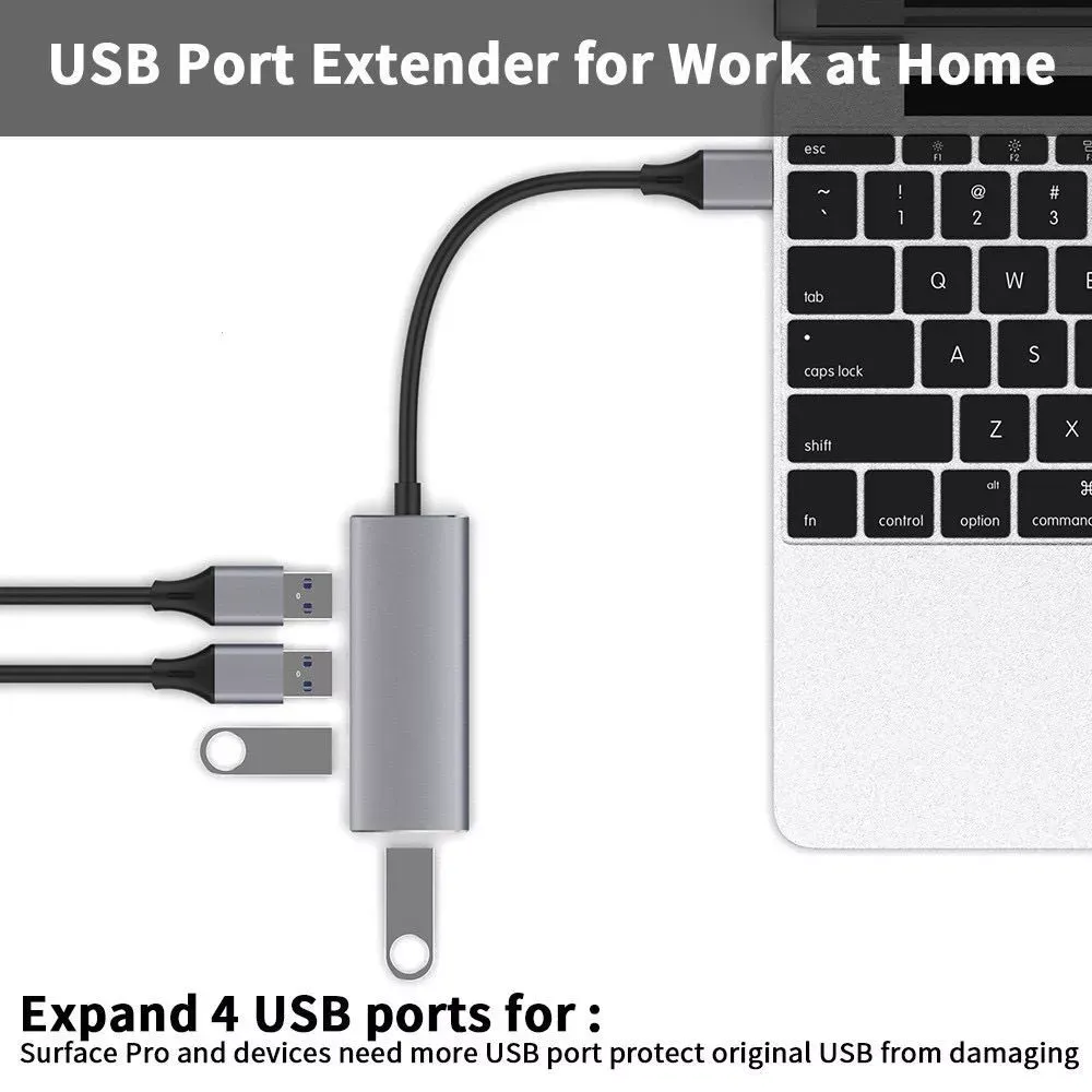 USB C HUB To 4 USB 4 PORT HUB 3.0 - фото 3