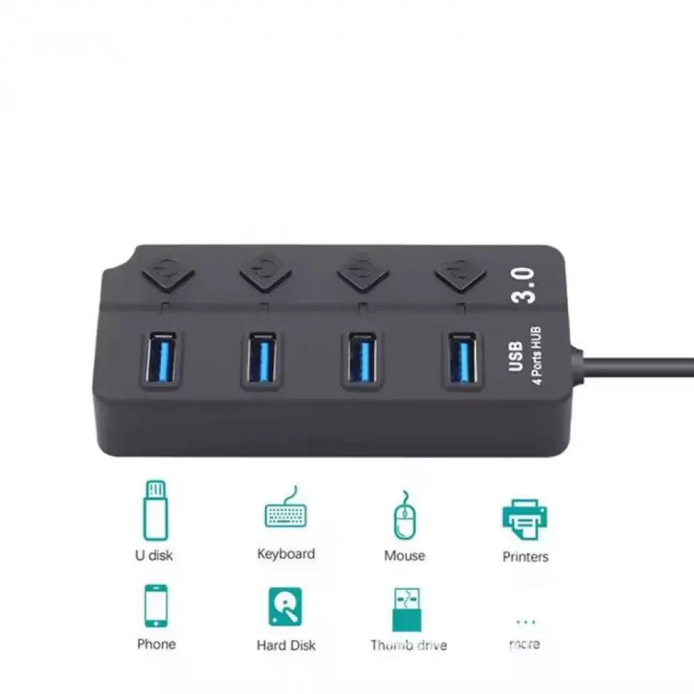 USB HUB : USB 3.0 To 4 USB 4 port 30cm - фото 4