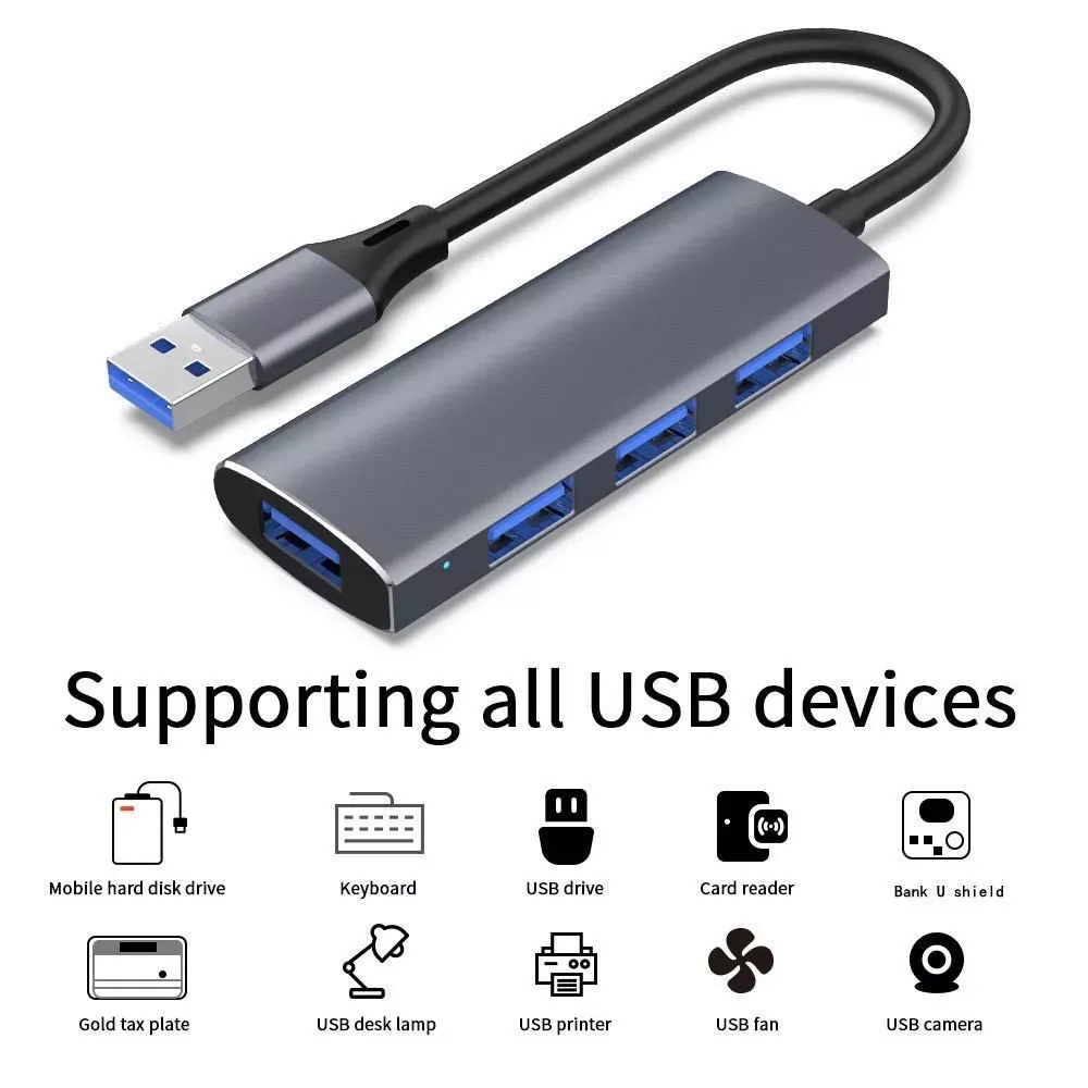 USB HUB : USB 3.0 To 4 USB 4 PORT HUB 3.0 - фото 3