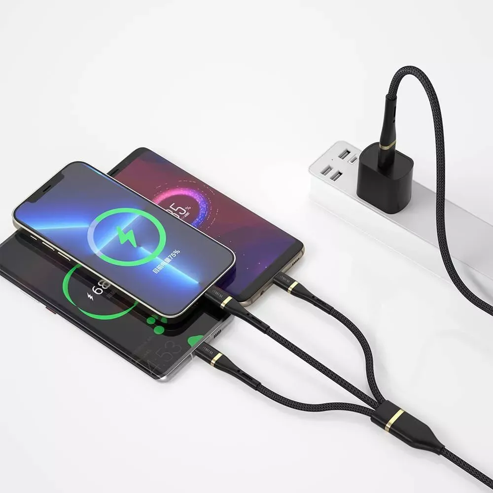 Wiwu Wi-C024 Elite Series 3in1 Type-C to Lightning – Type-C – Micro USB Ultra Fast Charging Cable 100W 1.2M — фото 5