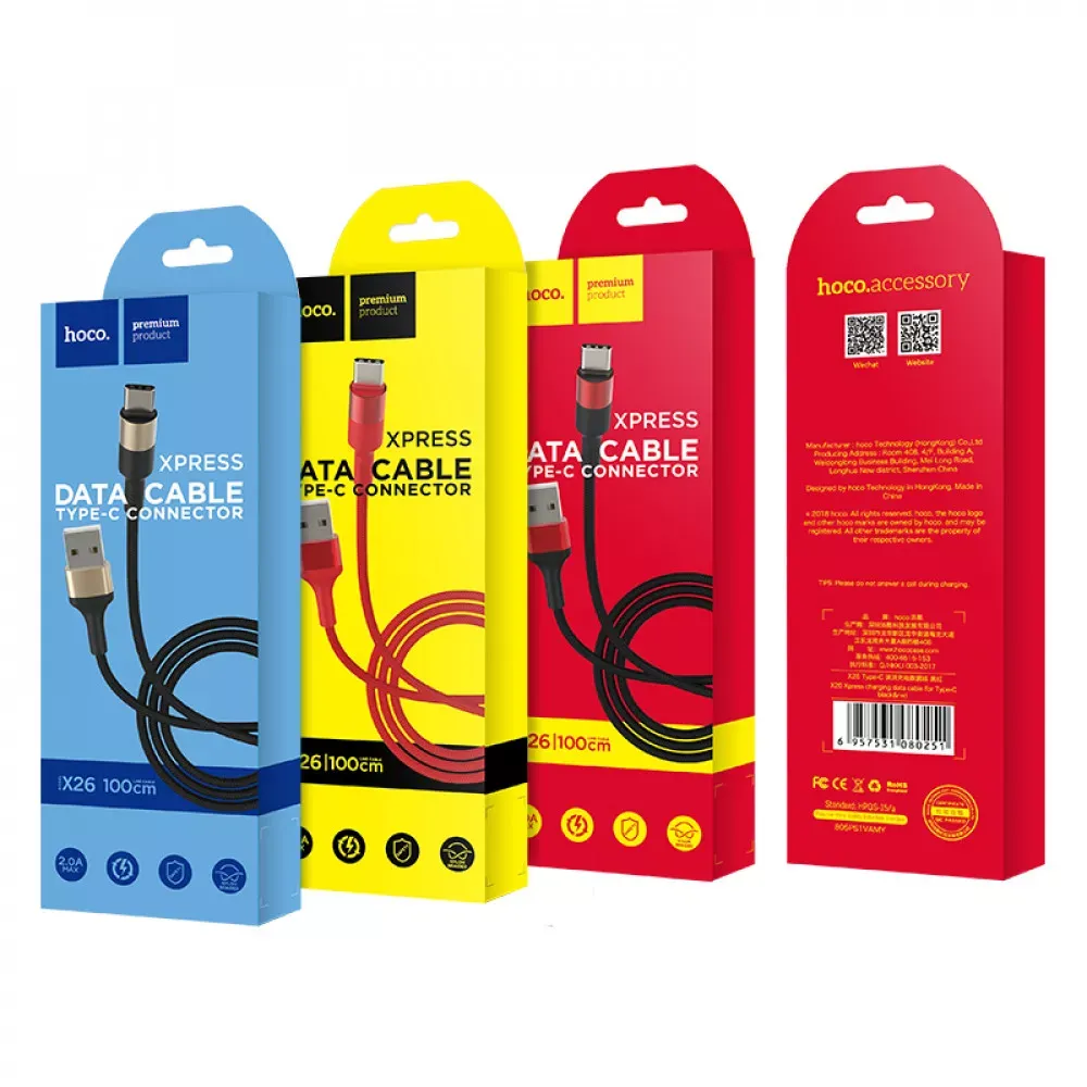 Кабель 3 in 1 ( L , M , С ) 2A (1m) Hoco X26 - фото 5