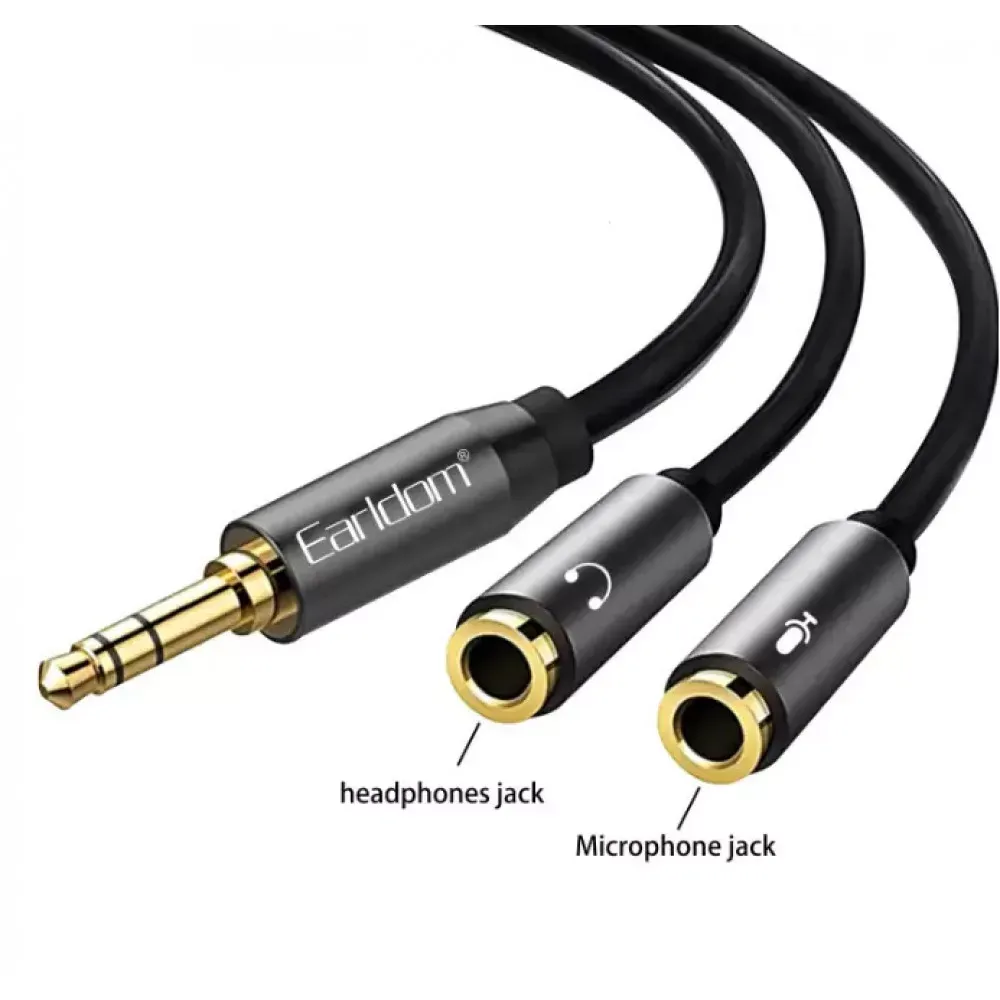 Кабель Aux (1m) Earldom ET-AUX202 — Black - фото 6