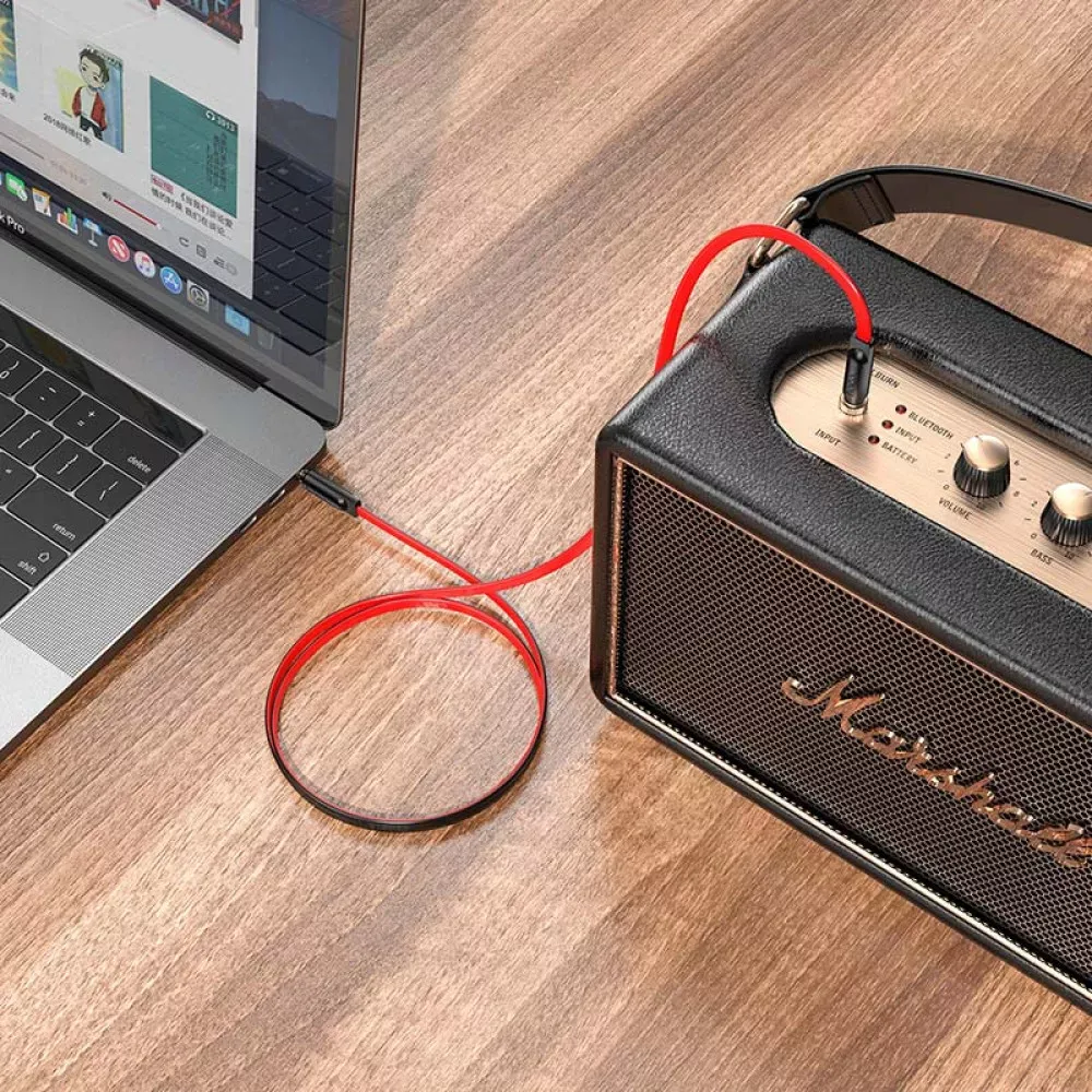 Кабель Aux (1m) Hoco UPA16 — Yellow - фото 6