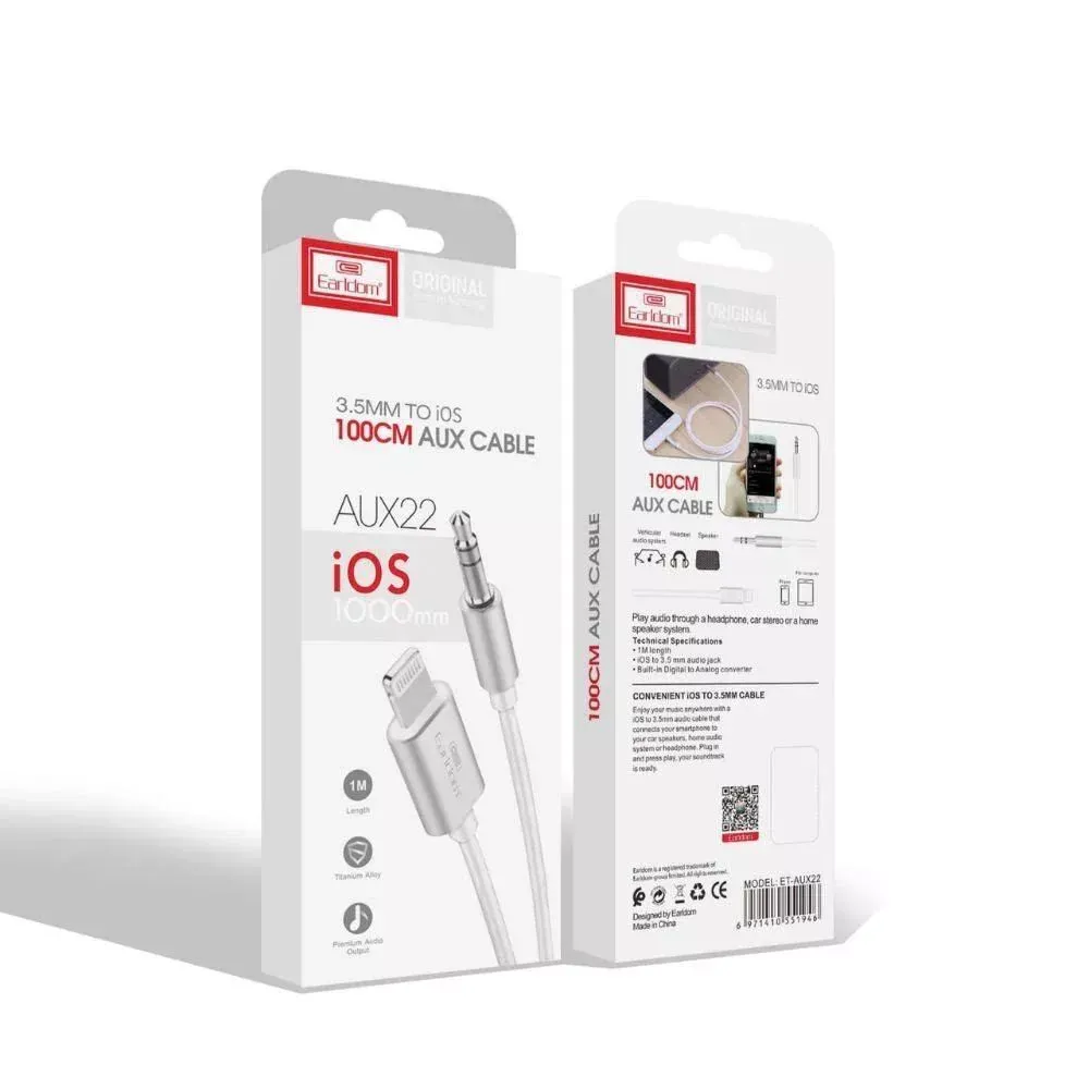 Кабель Aux to Lightning (1m) — Earldom ET-AUX22 - фото 3