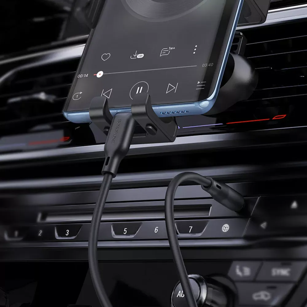 Кабель Aux to USB C (1m) — Borofone BL18 — Black - фото 4