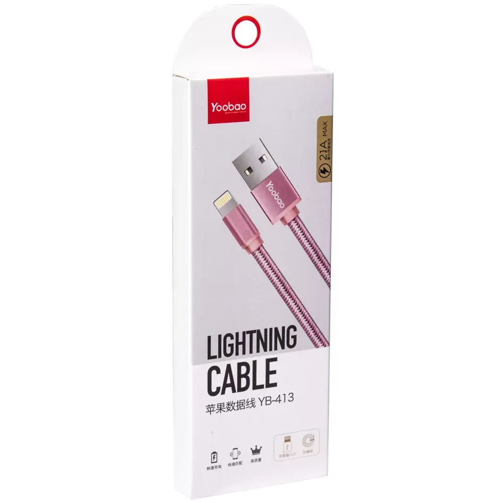 Кабель Lightning 18W (1m) Yoobao YB413 — Rose Gold - фото 8