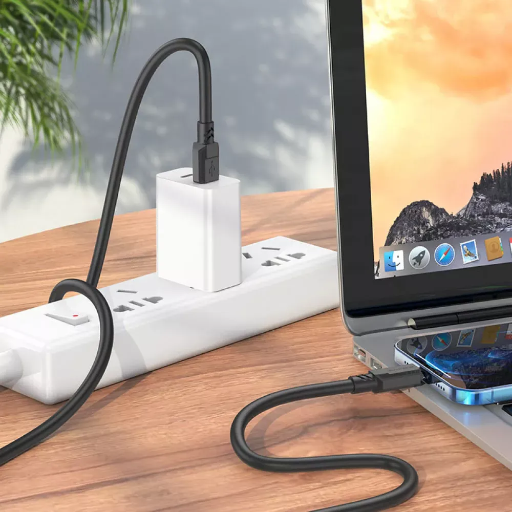 Кабель Lightning 2.4A (1m) Borofone BX81 — Black - фото 7