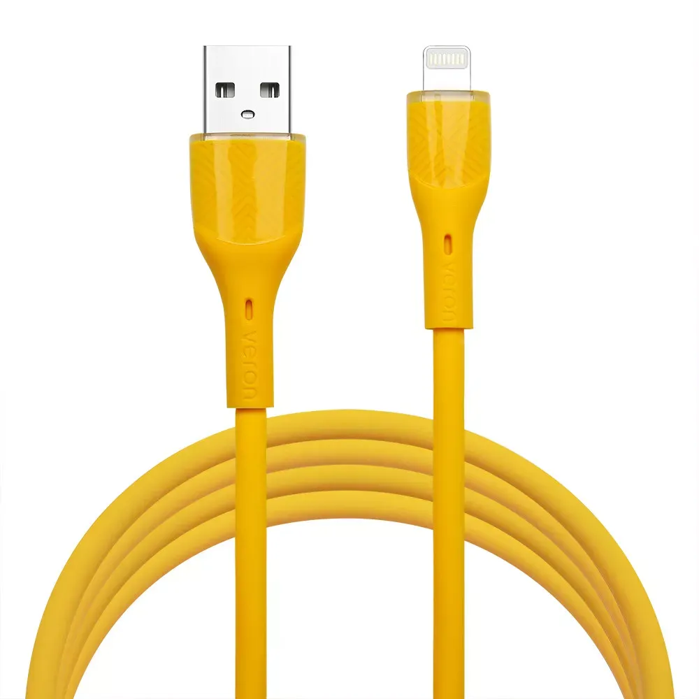 Кабель Lightning 2.4A (2m) Veron SL062 Silicon Yellow — VERON