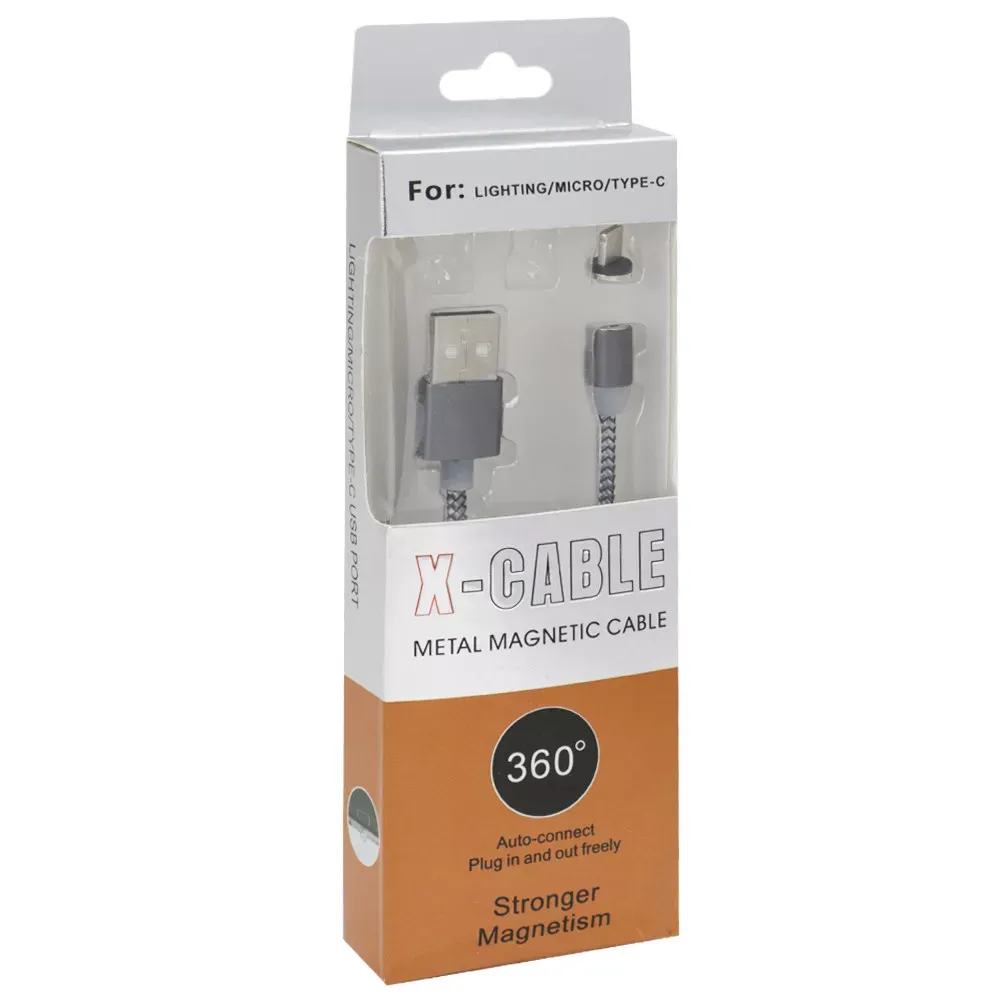 Кабель Lightning 2A (1m) Magnetic 360 Black - фото 3