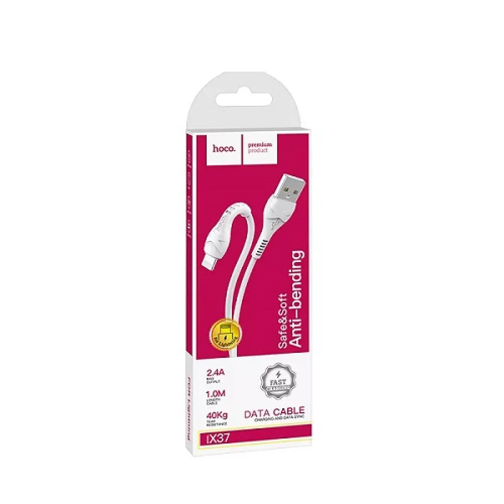 Кабель Lightning 3A (1m) Hoco X37 — White - фото 3