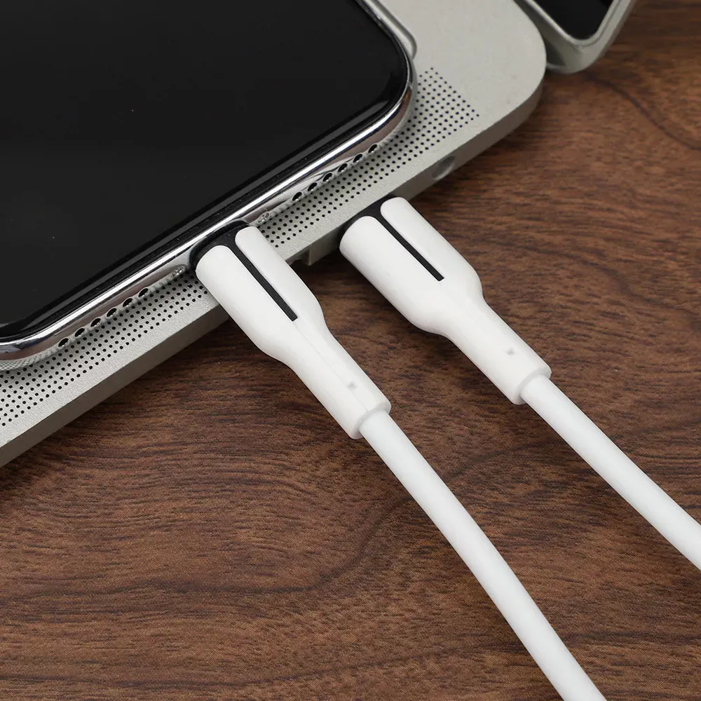 Кабель Lightning 3A (1m) Veron SL06 Silicon — White - фото 6