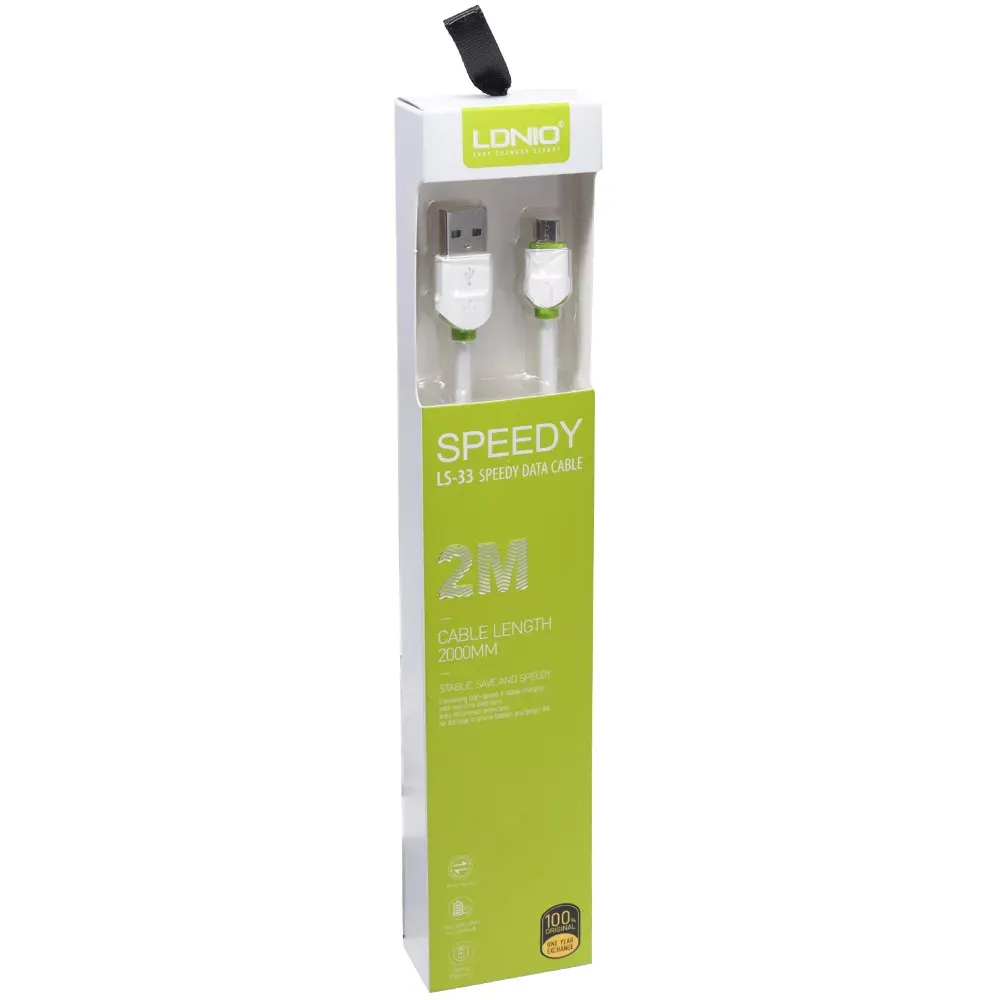 Кабель Micro 2.4A (2m) Ldnio LS33 White - фото 3