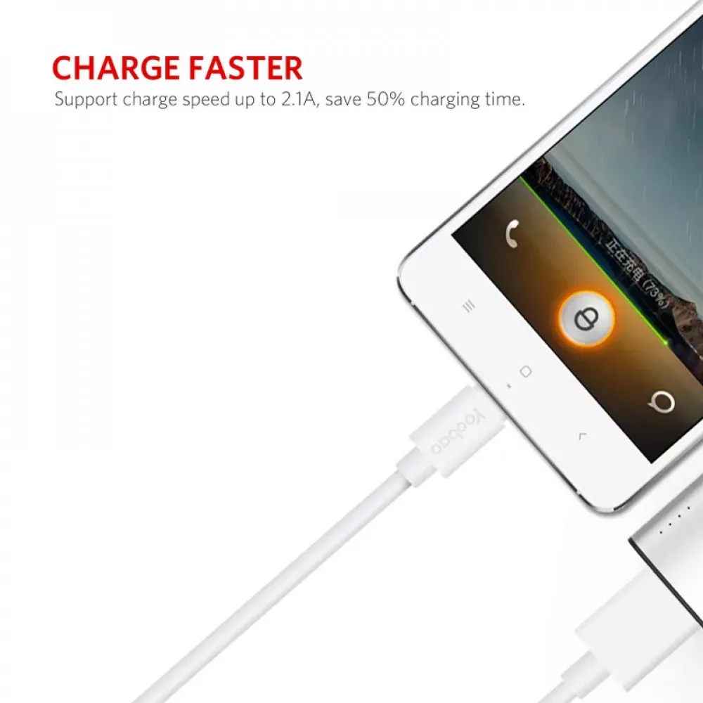 Кабель Micro 2A (2m) Yoobao YB402 White - фото 9