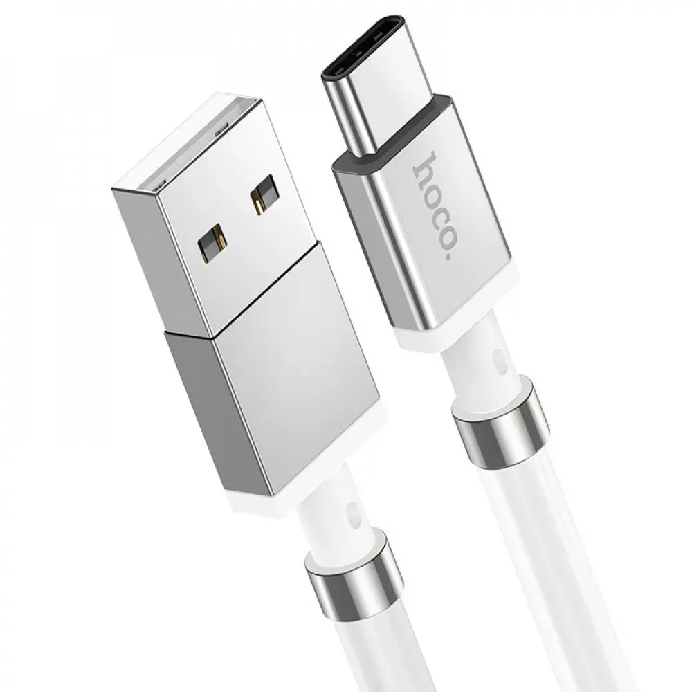 Кабель USB C 2.4A (1m) Hoco U91 Magnetic — White - фото 9