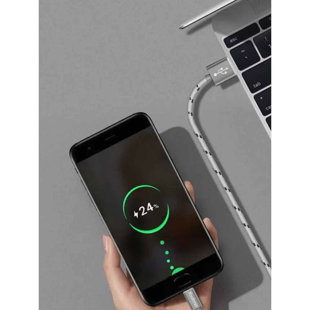 Кабель USB C 2A (1m) Yoobao YB415C — Gold - фото 7