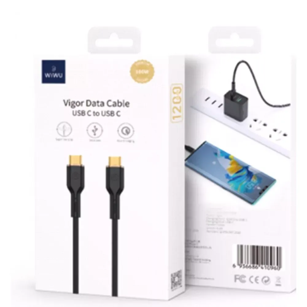 Кабель USB C to C 100W PD WiWU YQ02 — Black — фото 3