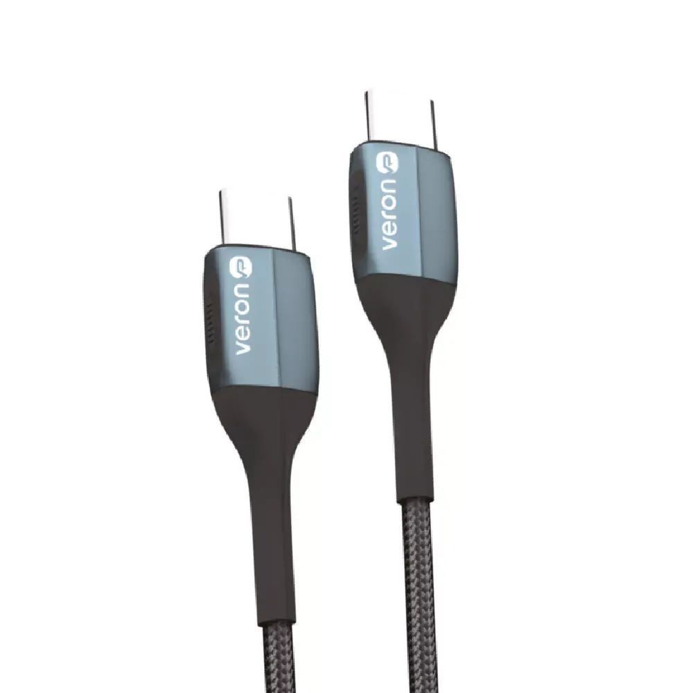 Кабель USB C to C 3A PD (1m) Veron CC09 Nylon — Black — VERON