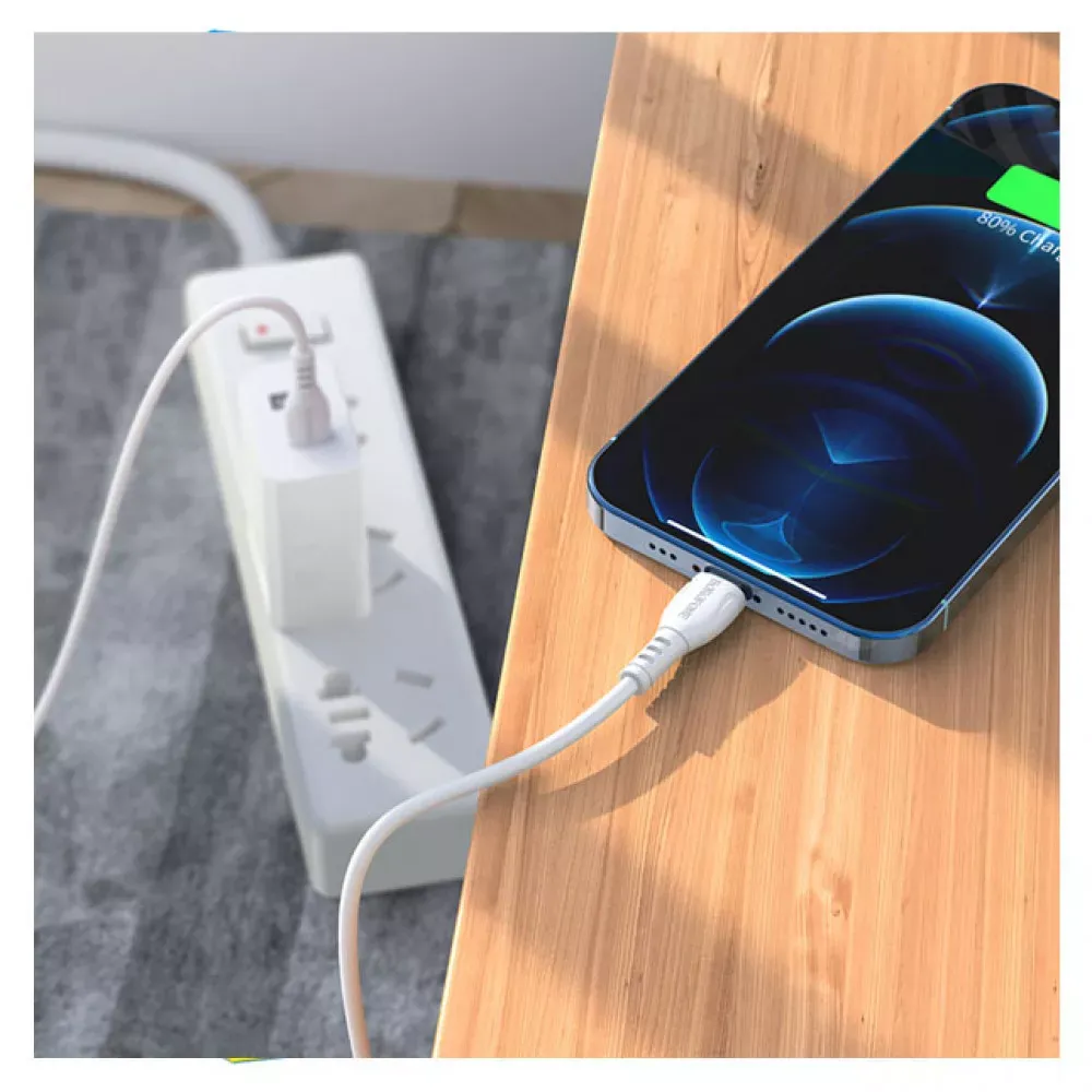 Кабель USB C to Lightning 12W PD Borofone BX51 — White - фото 5
