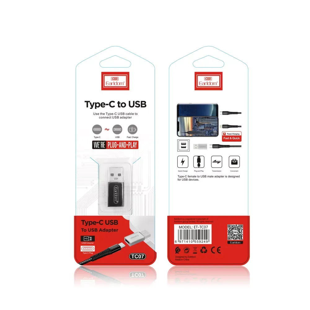 Переходник USB 3.1 to USB - C  Earldom ET-TC07 - фото 3