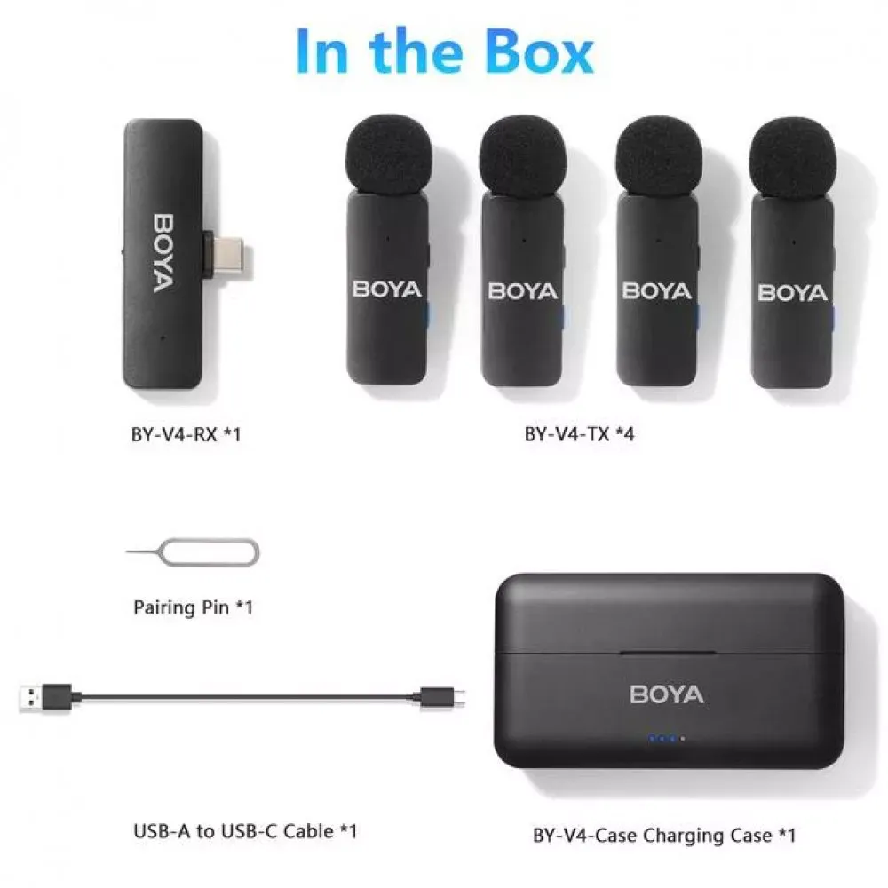Беспроводной микрофон для телефона BOYA BY-V4U з роз'ємом USB Type-C для iPhone та Android — фото 3