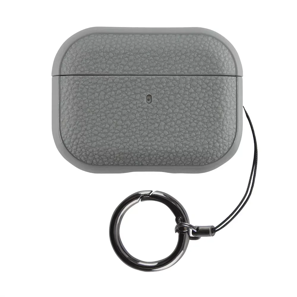 Airpods 4 Case — Leather Ring  — Gray