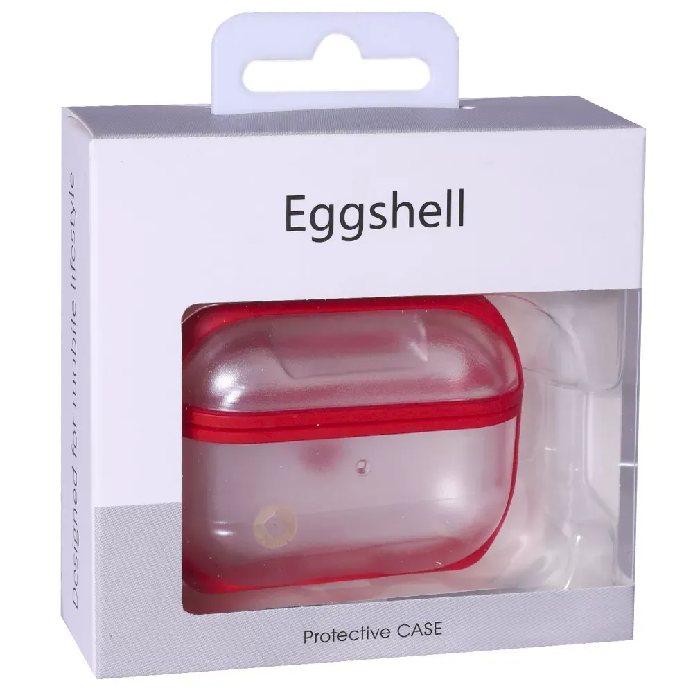 Airpods Pro Case Eggshell PC With Sensitive Button — Red - фото 4