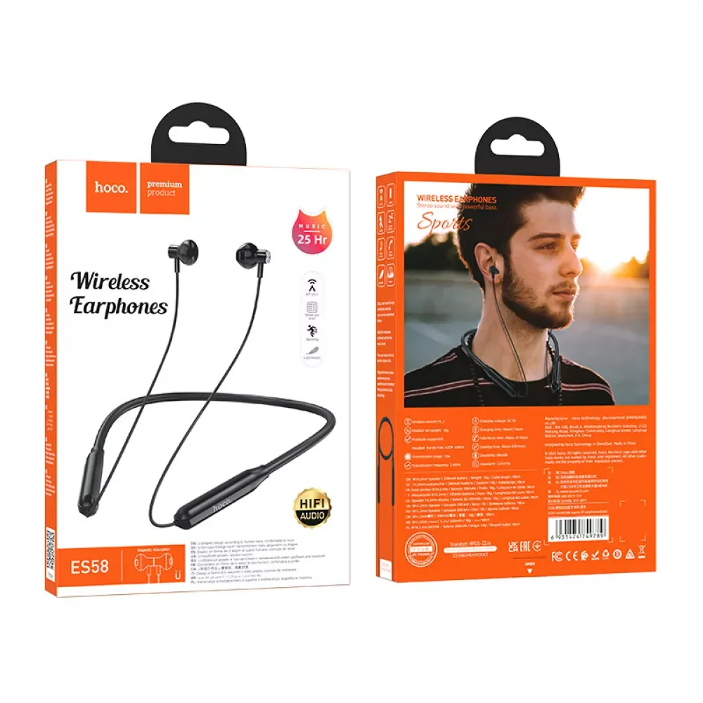 Bluetooth Earphones Hoco ES58 — Black - фото 3