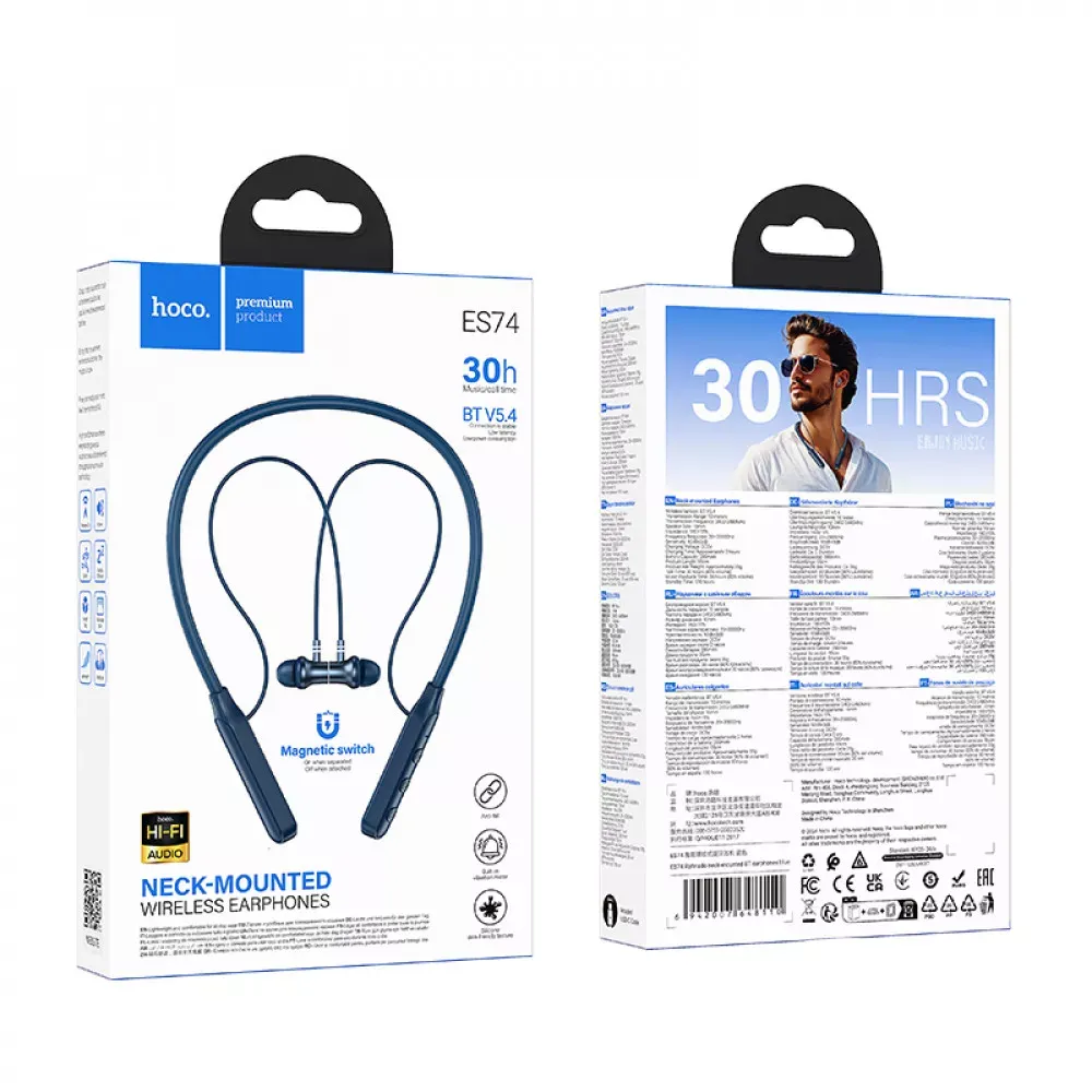 Bluetooth Earphones Hoco ES74 — Blue - фото 3