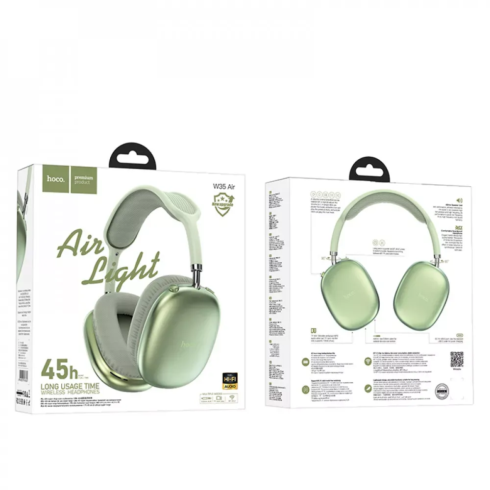 Bluetooth Headphones — Hoco W35 Air Triumph — Green - фото 4