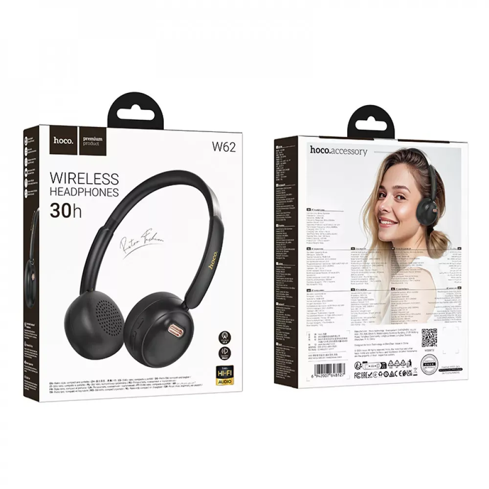 Bluetooth Headphones — Hoco W62 — Black - фото 3
