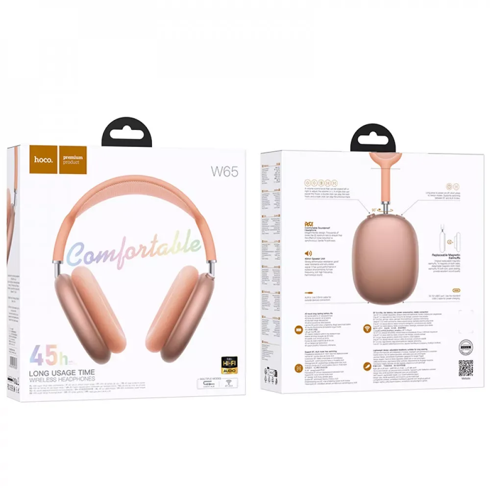 Bluetooth Headphones — Hoco W65 — Orange - фото 3