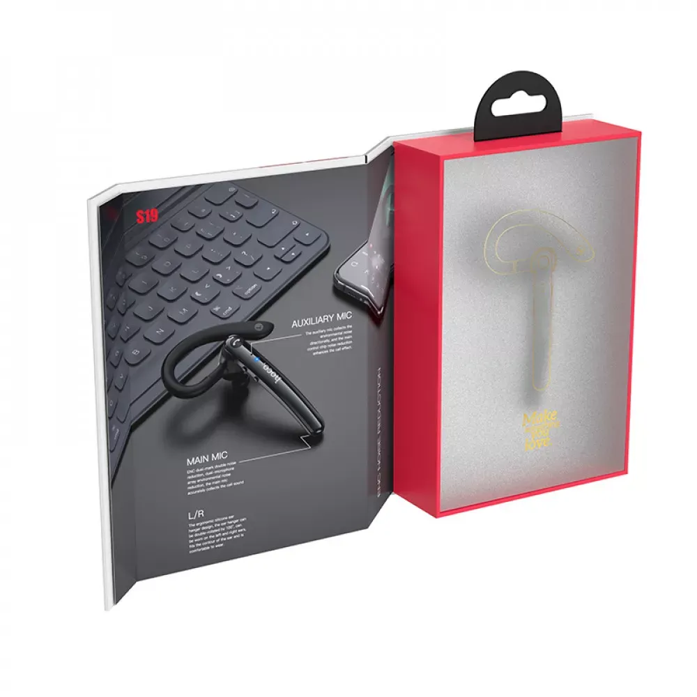 Bluetooth Headset — Hoco S19 — Metal Gray - фото 6