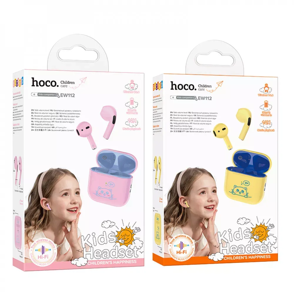 Bluetooth гарнітура TWS Hoco EW112 — Yellow - фото 3