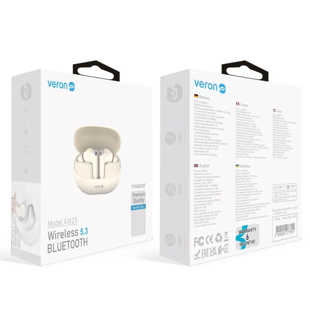Bluetooth гарнітура TWS — Veron -  AN25 ENC+ANC - фото 3