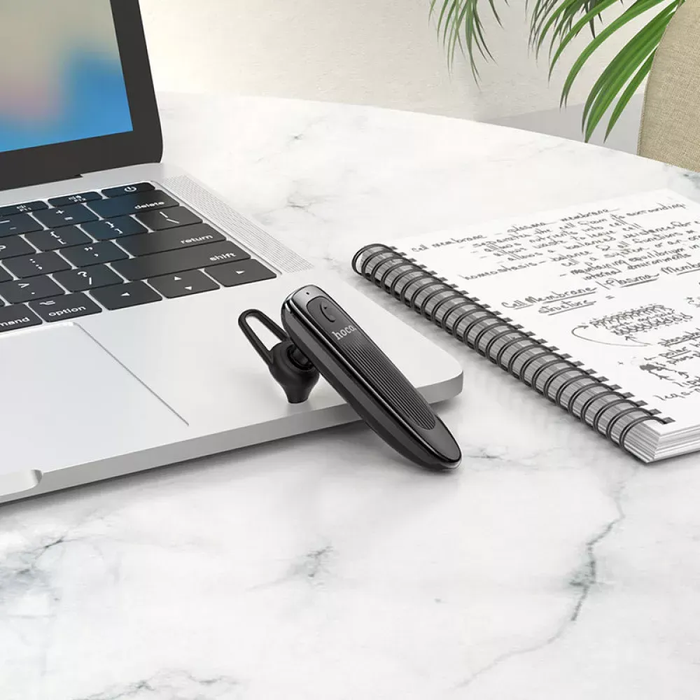 Bluetooth-гарнітура — Hoco E60 Brightness business — Black - фото 8