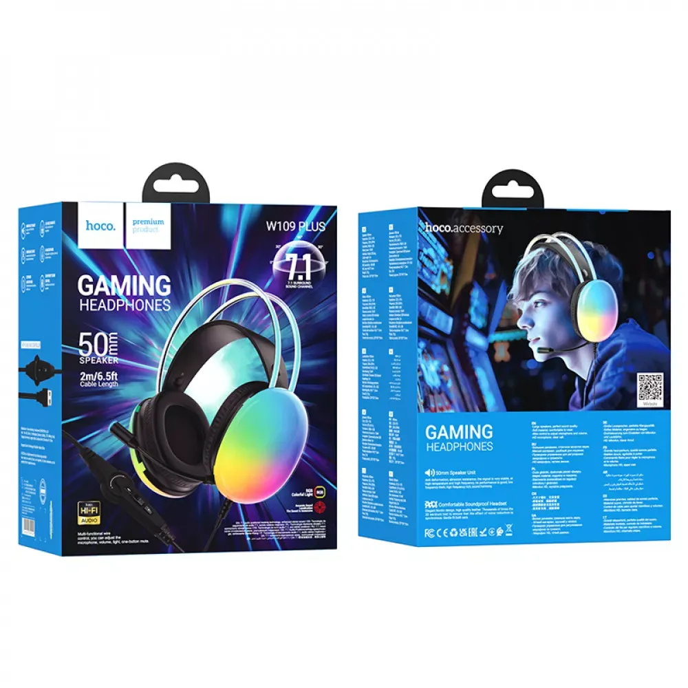 Gaming Headset Hoco W109 Plus — Black - фото 3